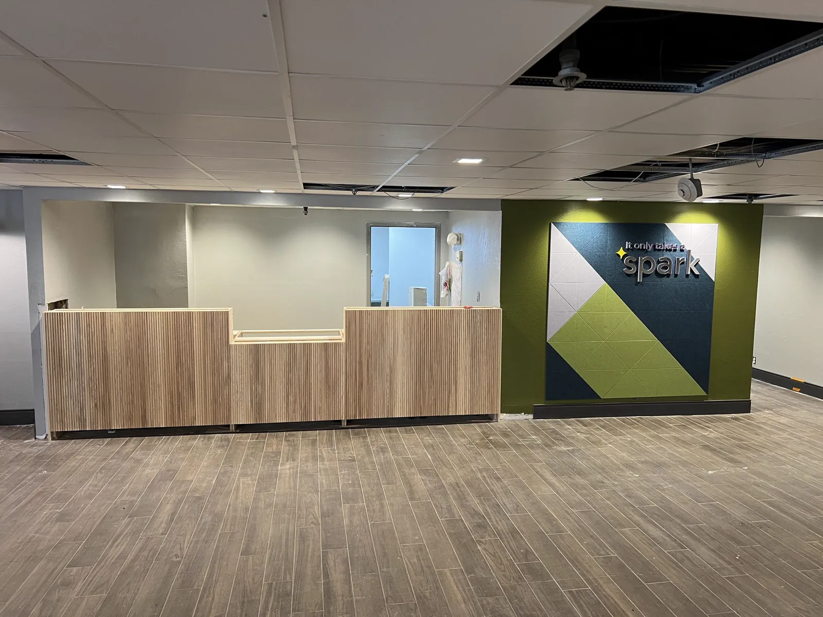 Commercial reception desk build